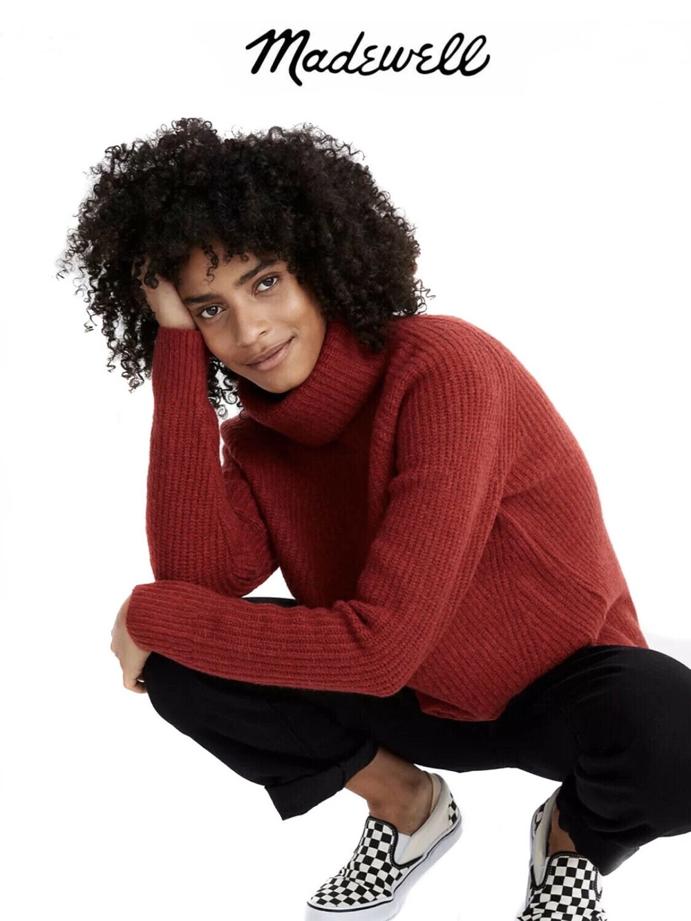 Madewell Mercer Women's Rust Red Turtleneck Sweater Medium